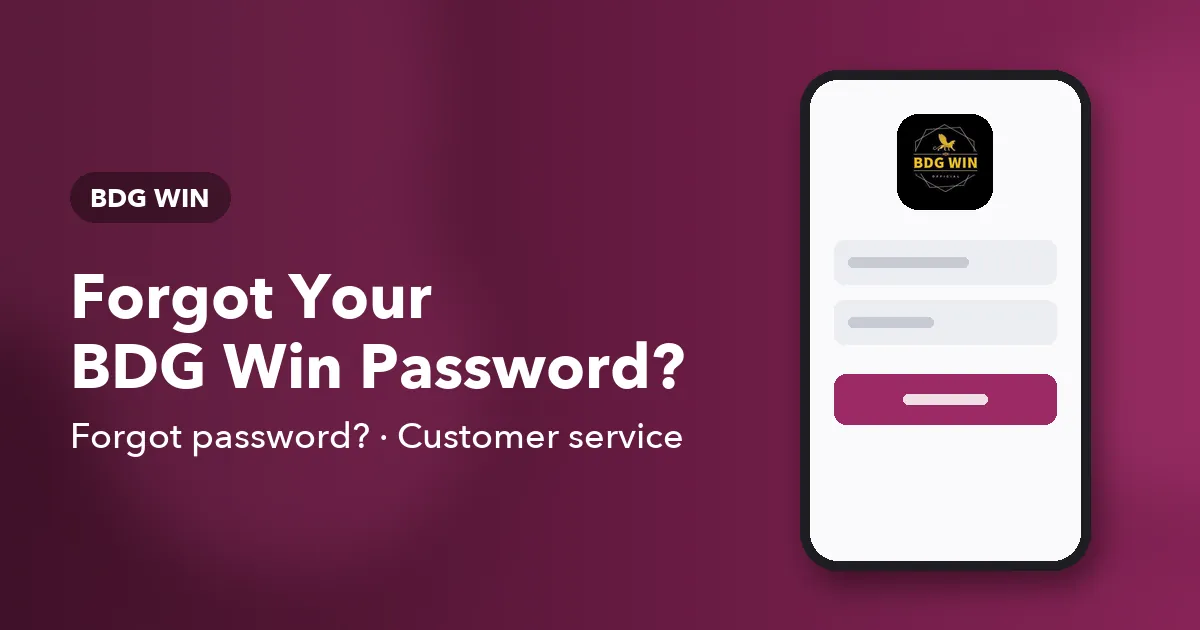 Banner for the BDG Win forgot password help article