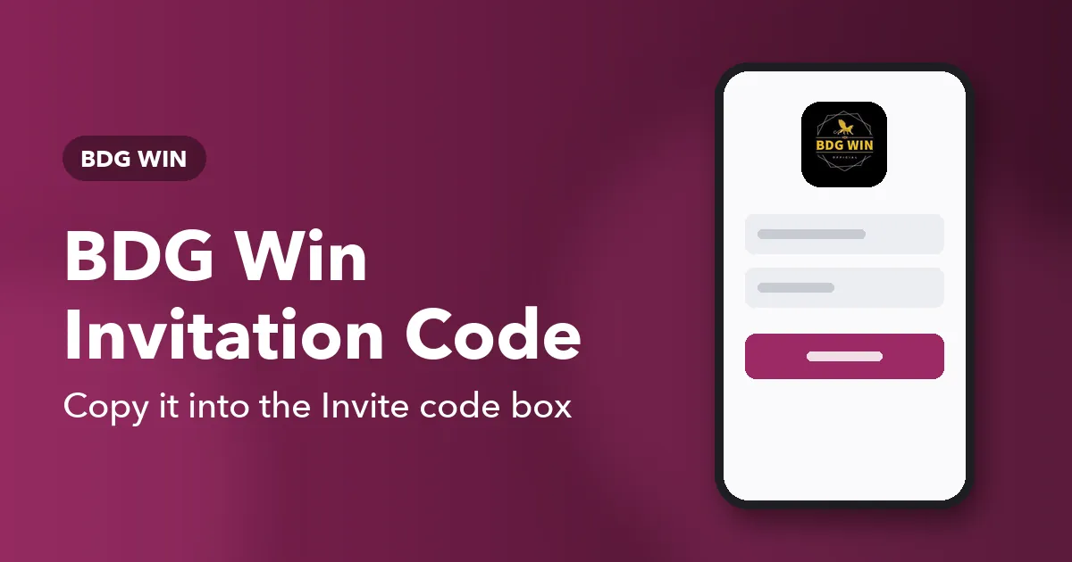 Banner for the BDG Win invitation code page