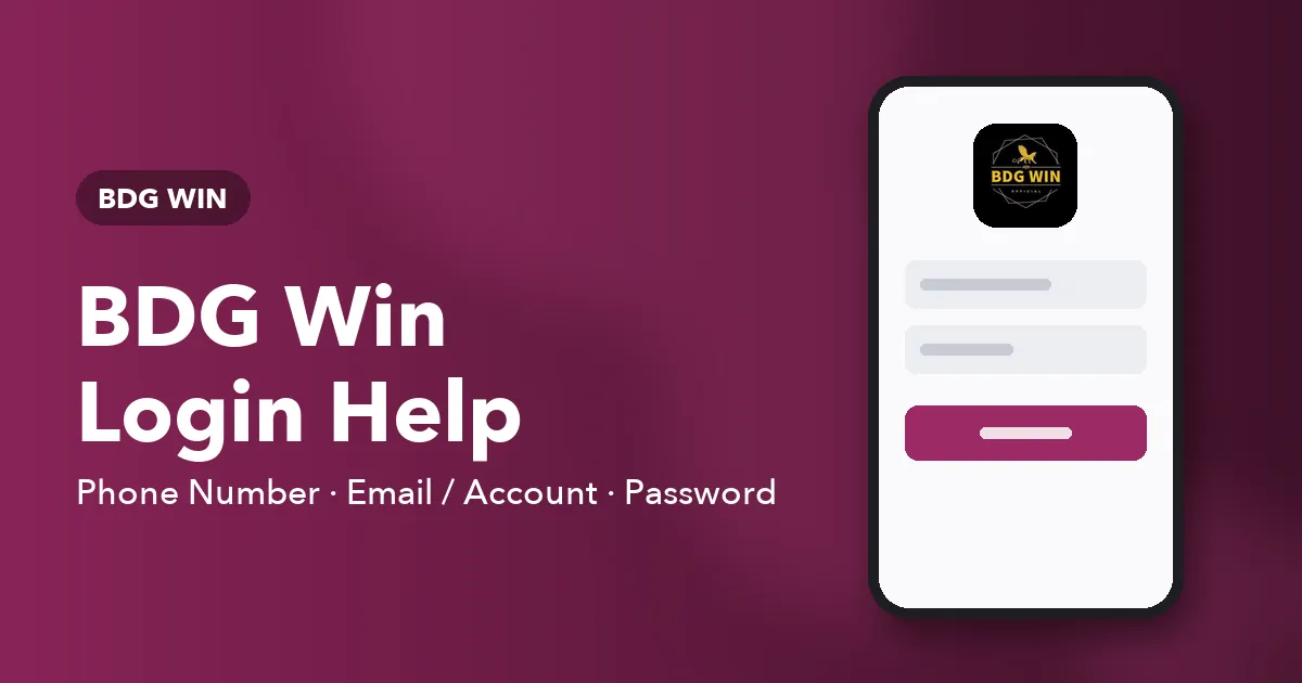 Banner for the BDG Win login help article showing the two sign-in tabs