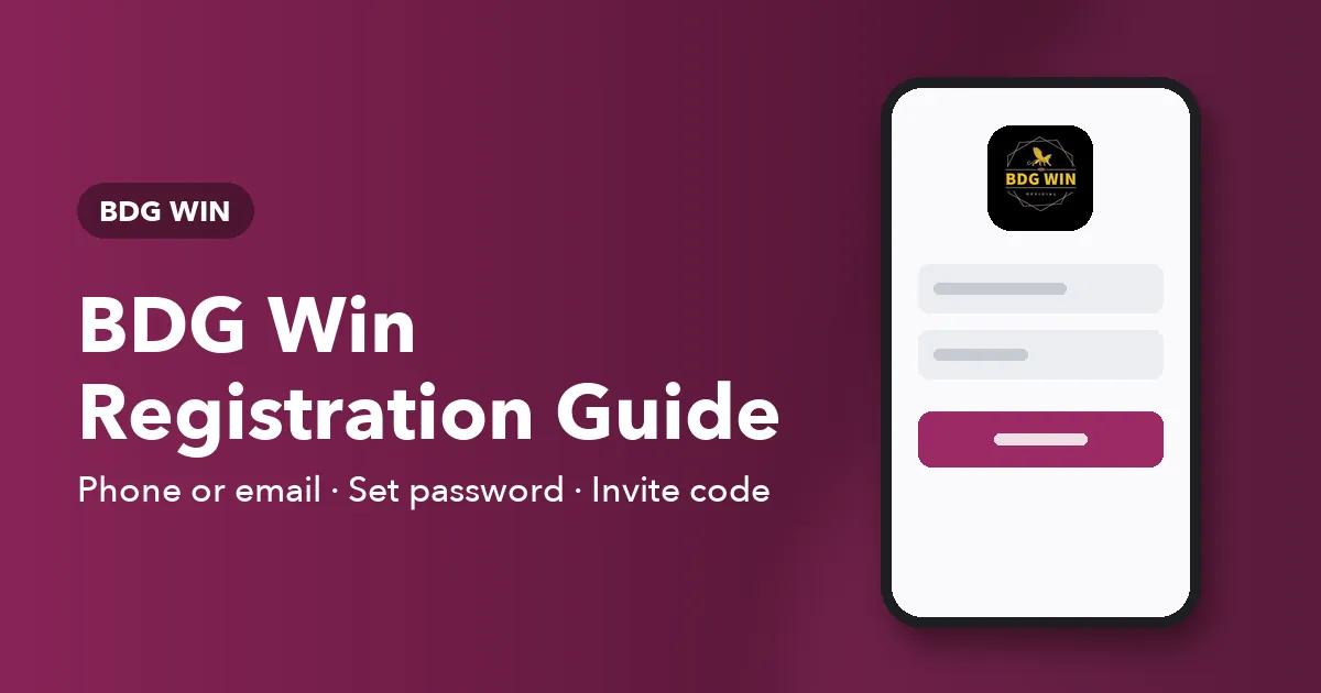 Banner for the BDG Win registration help article listing the sign-up fields